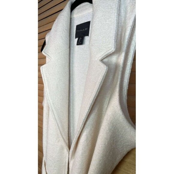 Tahari Cream Wool Sleeveless Vest with Tie  SnowQueen Styling - Picture 5 of 8